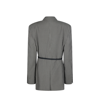 Wrap Tailored Jacket in Khaki/Brown - Image 2