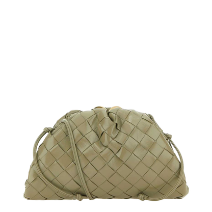 Intrecciato Mini Leather Clutch Bags - Green - Image 1