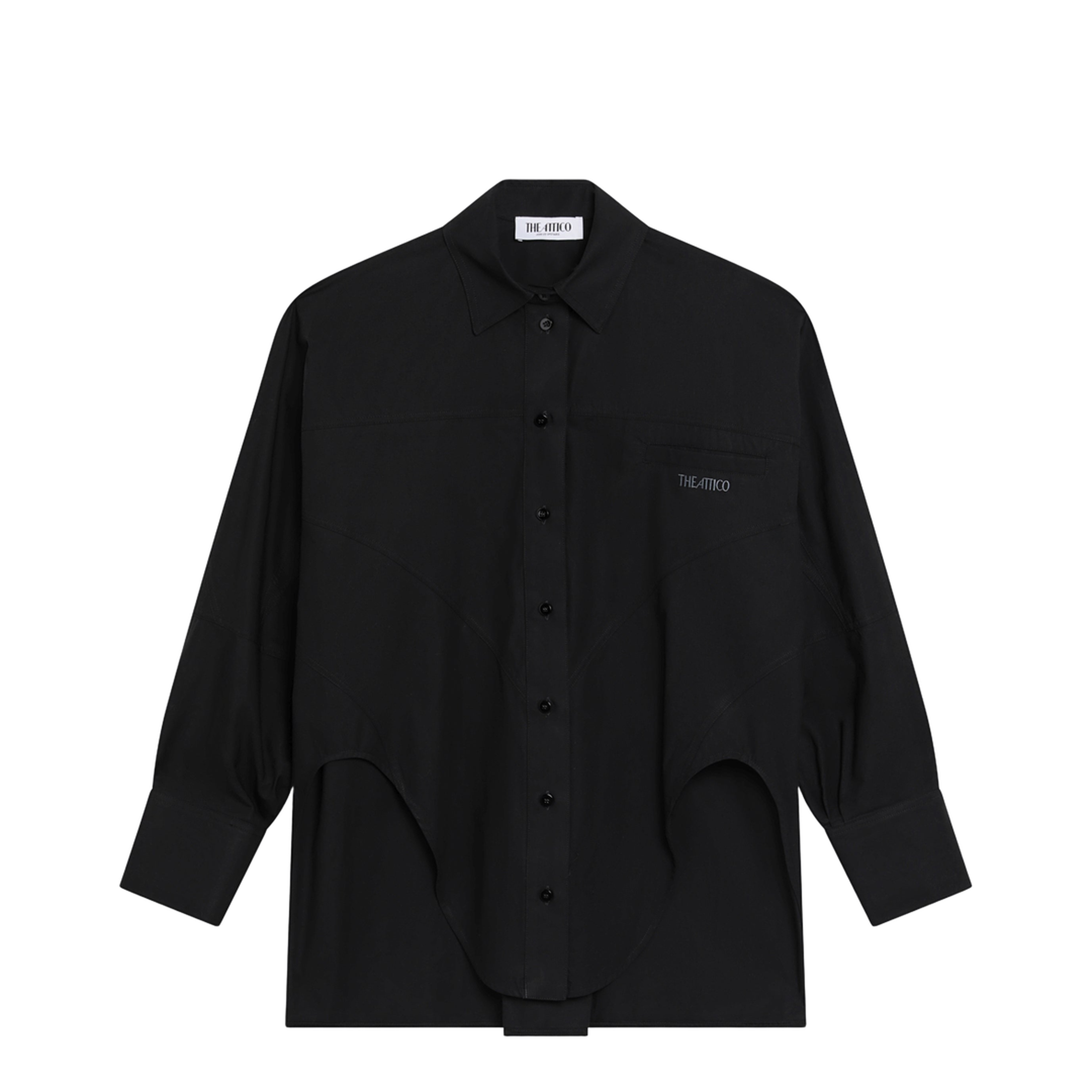 Black Cotton Shirt with Logo - Image 1