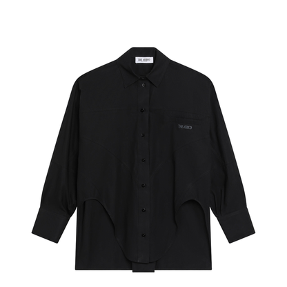 Black Cotton Shirt with Logo - Image 1