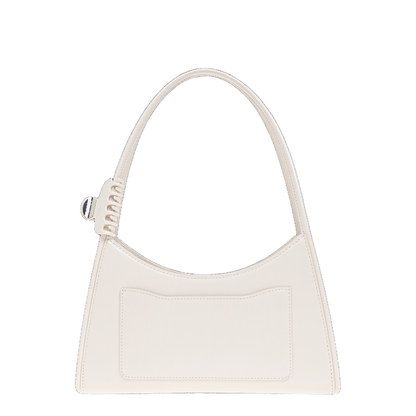 The Glam Medium Spazzolato Leather Shoulder Bag - Cotton White - Image 3
