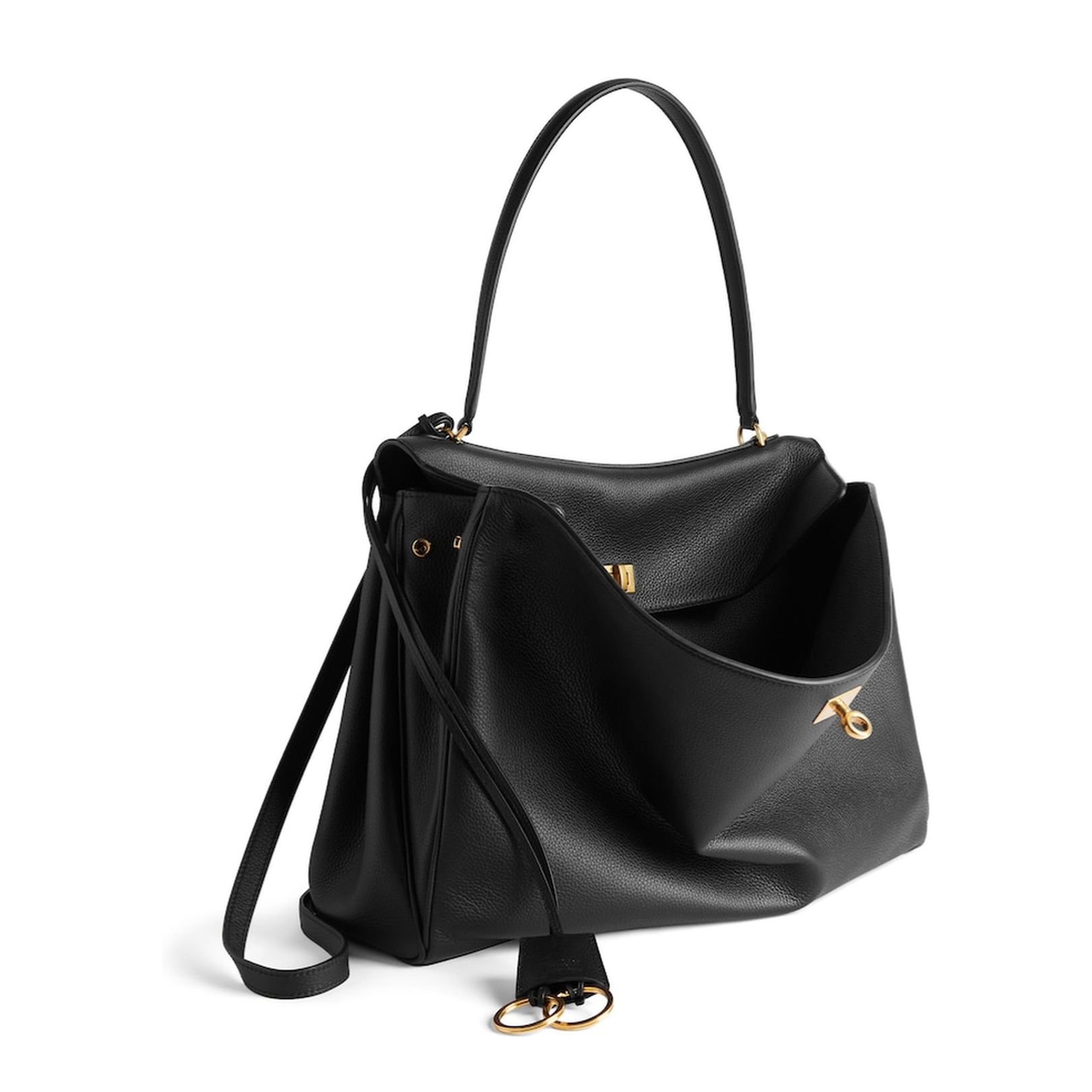 Women's Rodeo Handbag Large Grained Calfskin in Black - Image 2