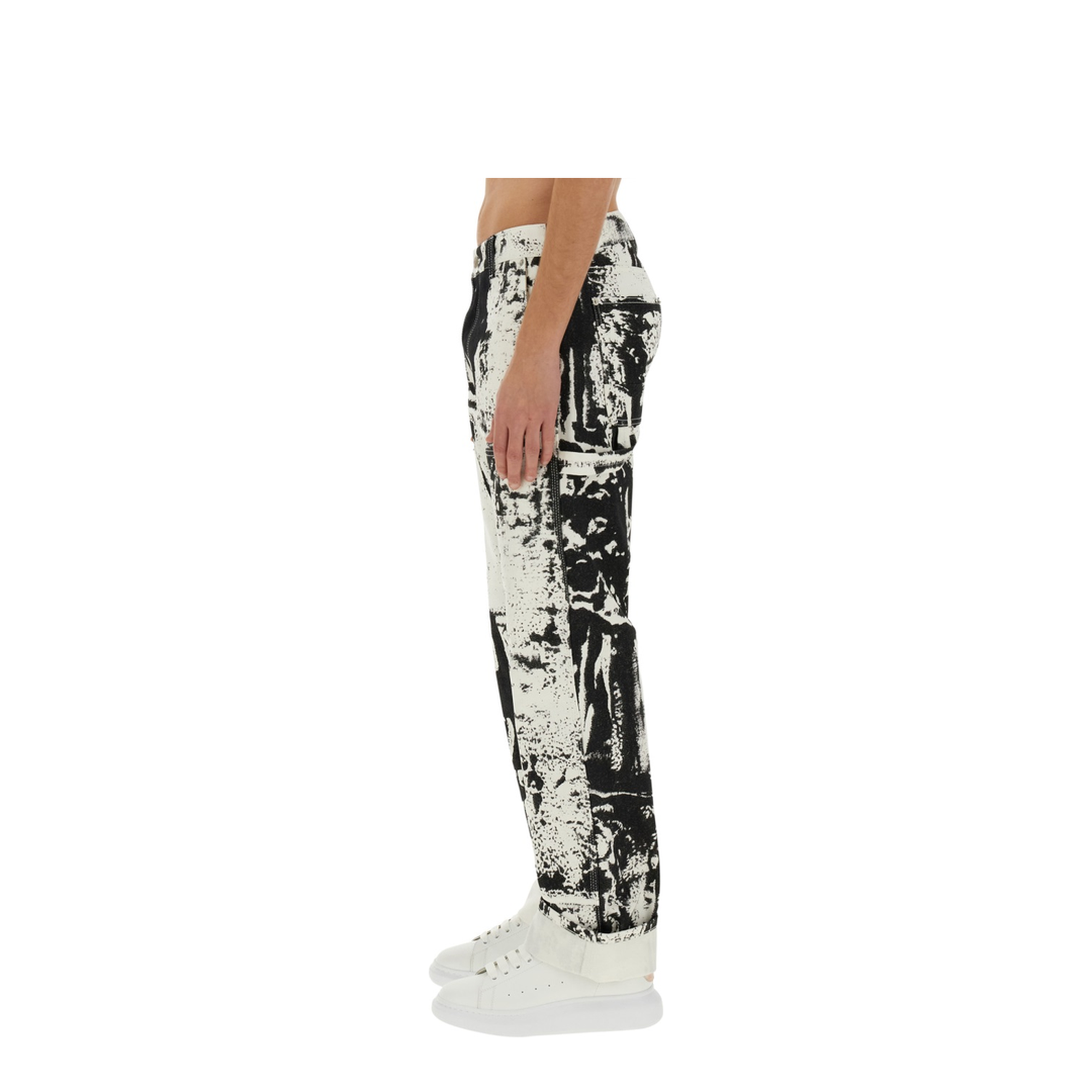 Cropped Jeans with Print - Image 4