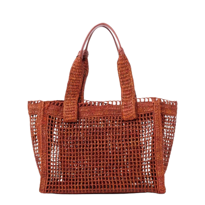 East-West Summer Banana Raffia Tote Bag - Image 6