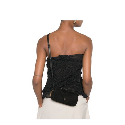 Kye Mini Crackle Patent Leather Crossbody - Black - Image 4