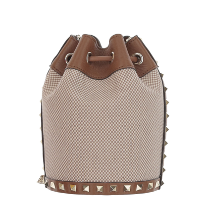 Two Tone Canvas Rockstud Bucket Bag - Image 3