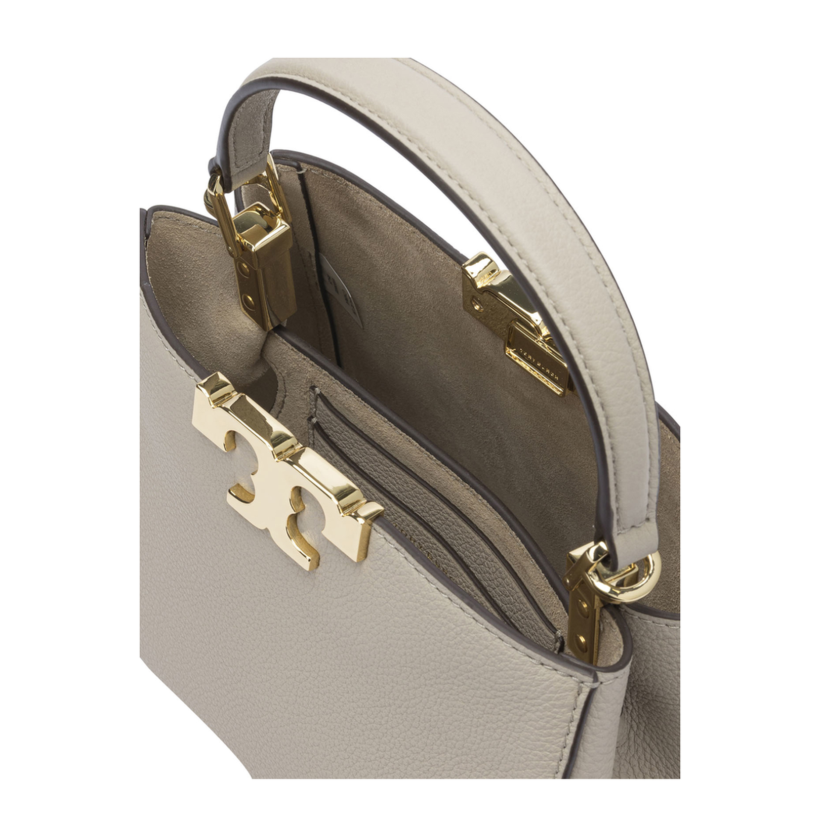 Eleanor Pebble Mini Satchel Bag Leather Beige - Image 5