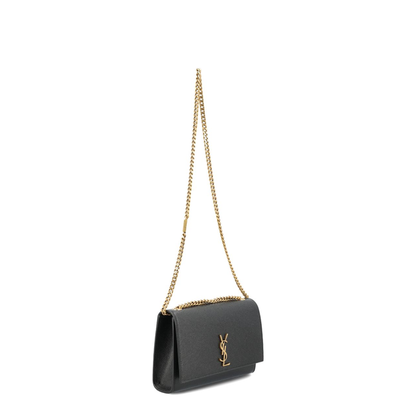 Kate Small Grain de Poudre Leather Chain Bag - Black - Image 2