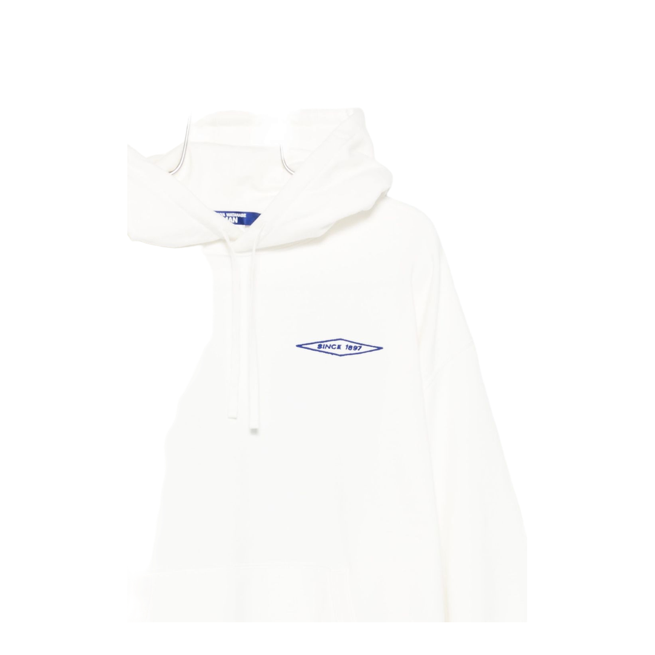 White Logo Cotton Hoodie - Image 3