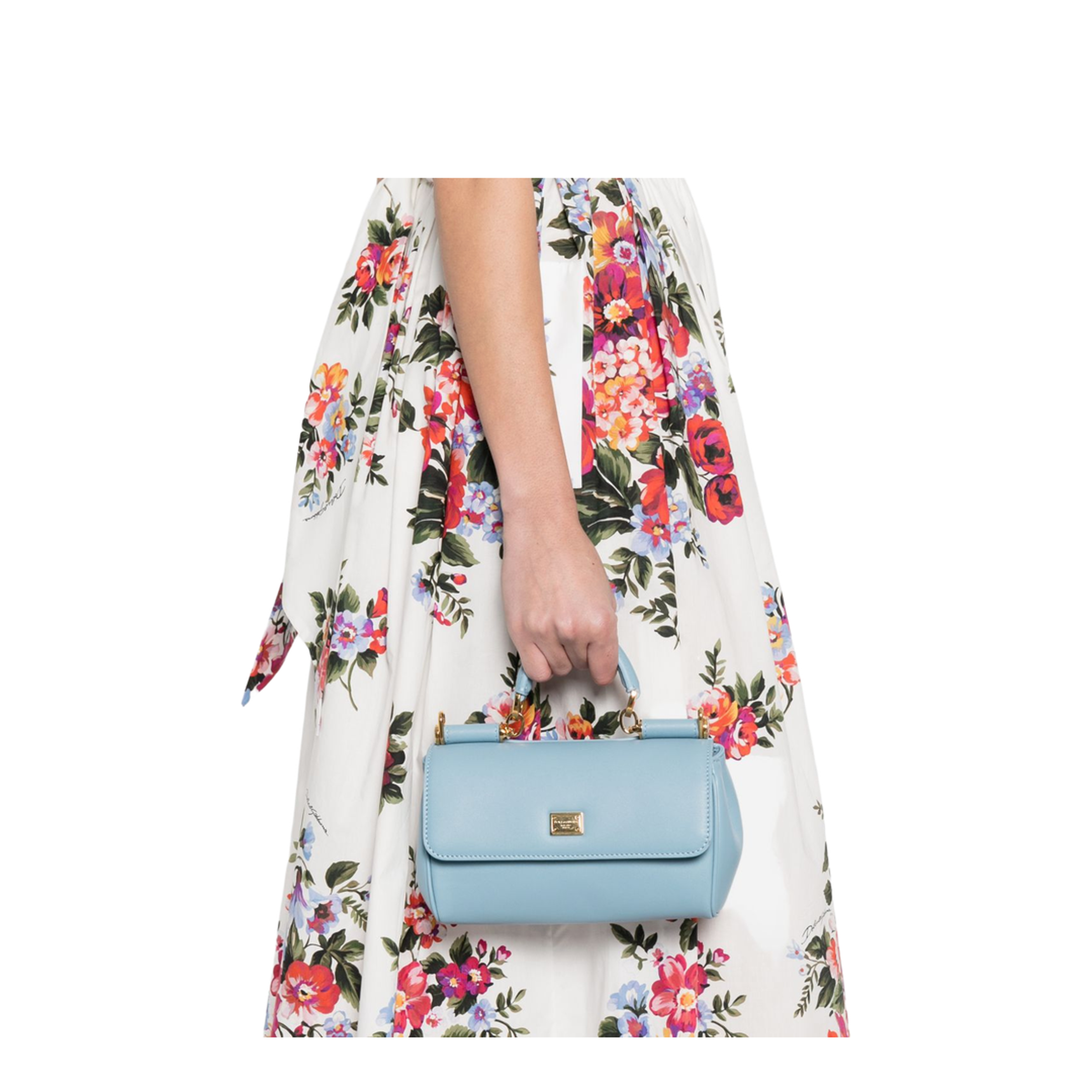 My Sicily Medium Calfskin Top-Handle Bag - Azure - Image 2