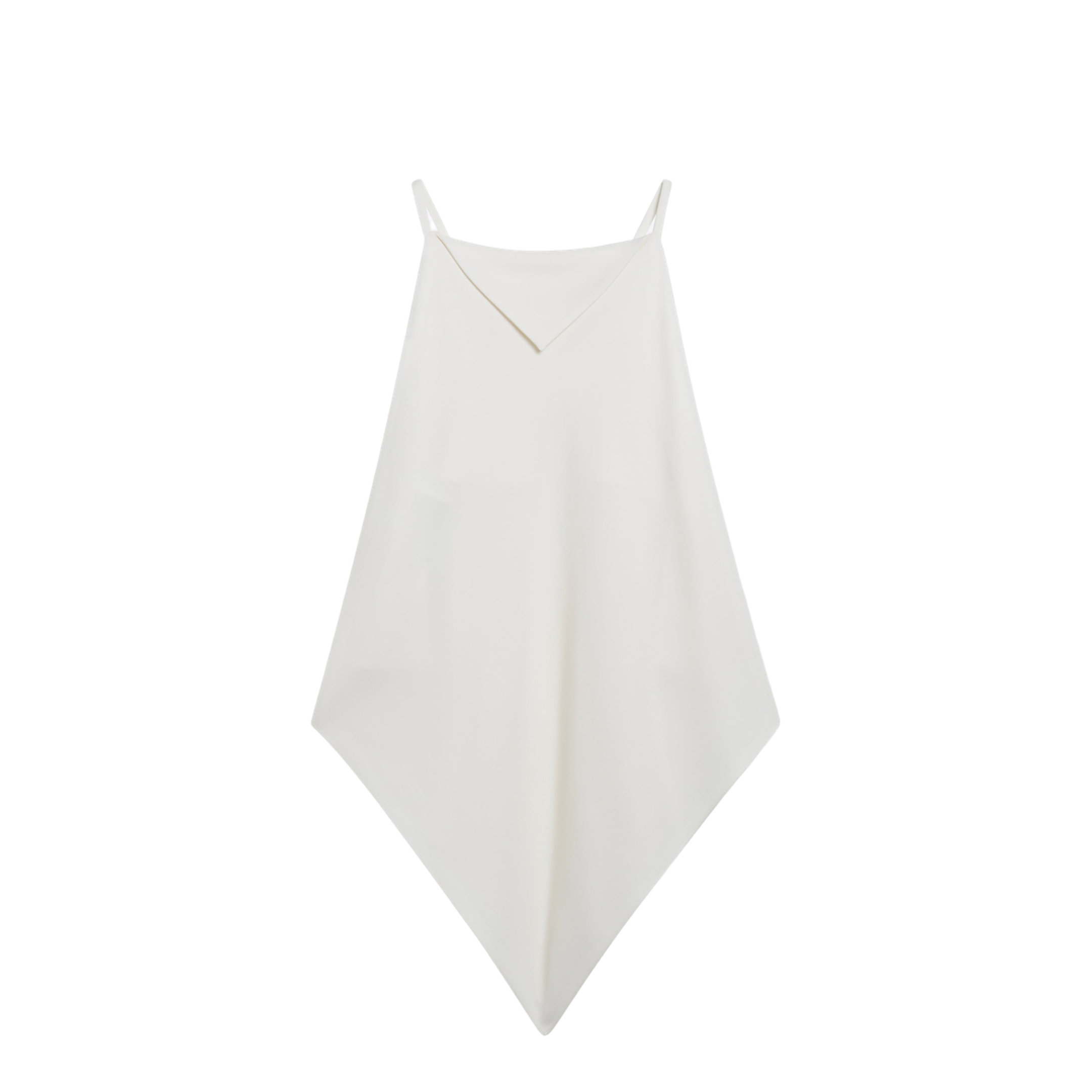 Scarf-inspired Wool and Silk Crepe Top in Ivory - Image 2