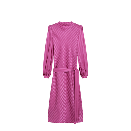 Fuchsia Silk Jacquard Midi Dress - Image 1