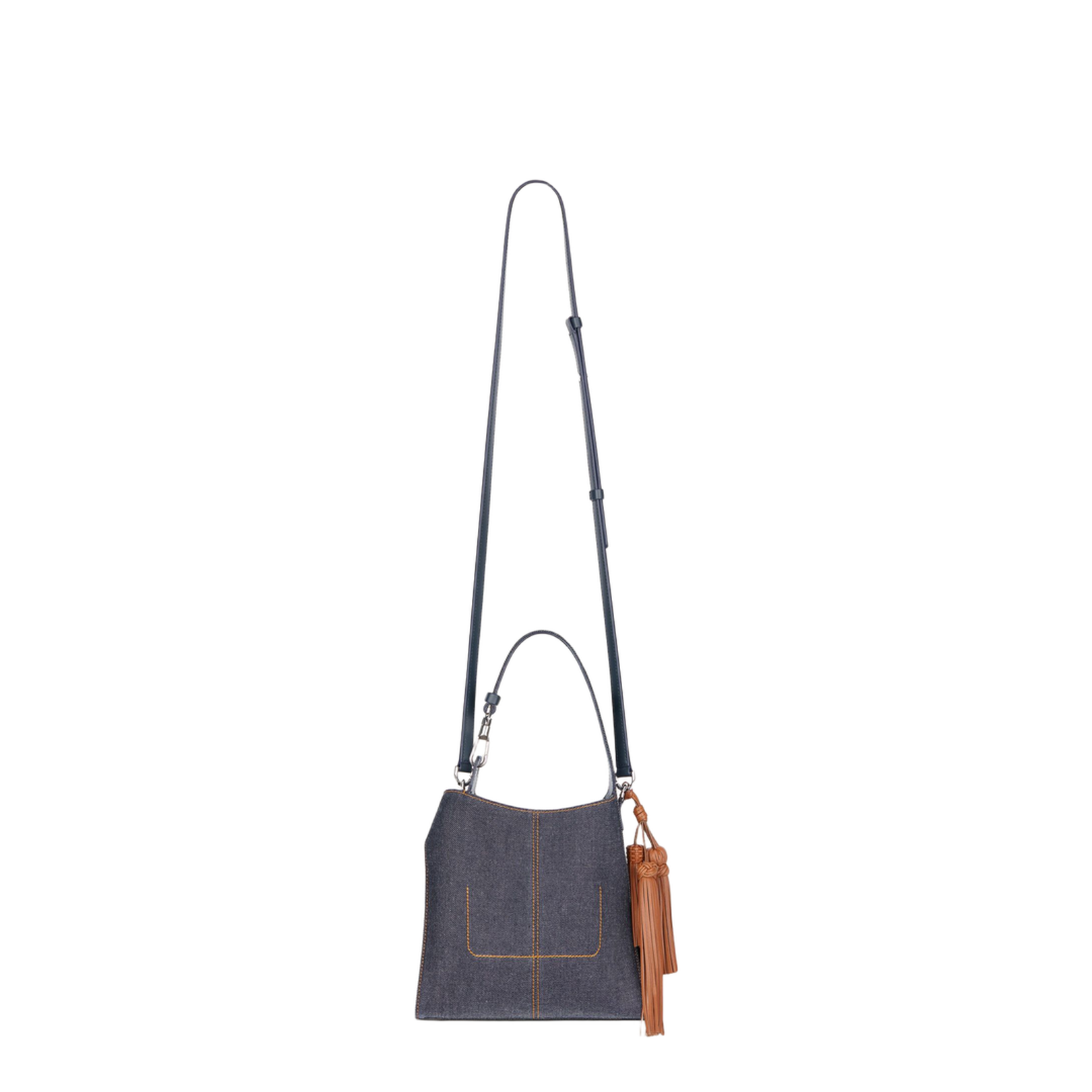 Mini Belted Hobo Bag in Denim - Indigo Blue - Image 3