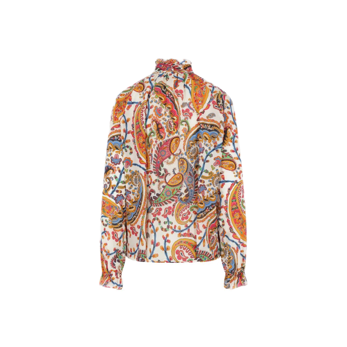 Cotton and Silk Blouse with Paisley Print - Multicolor - Image 2