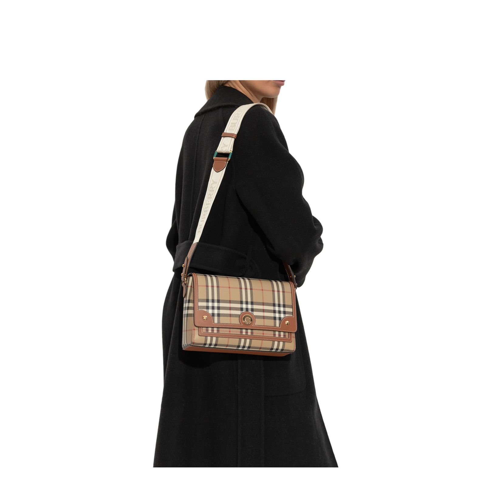 Burberry Note Bag in Vintage Check (Archive Beige/Briar Brown) - Image 2
