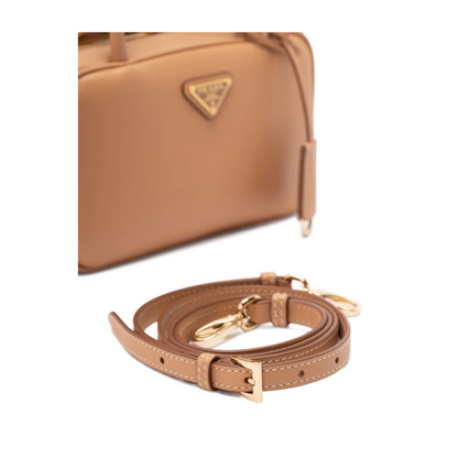 Soft Grain Leather Mini Top-Handle Bag With Shoulder Strap - Naturale - Image 4