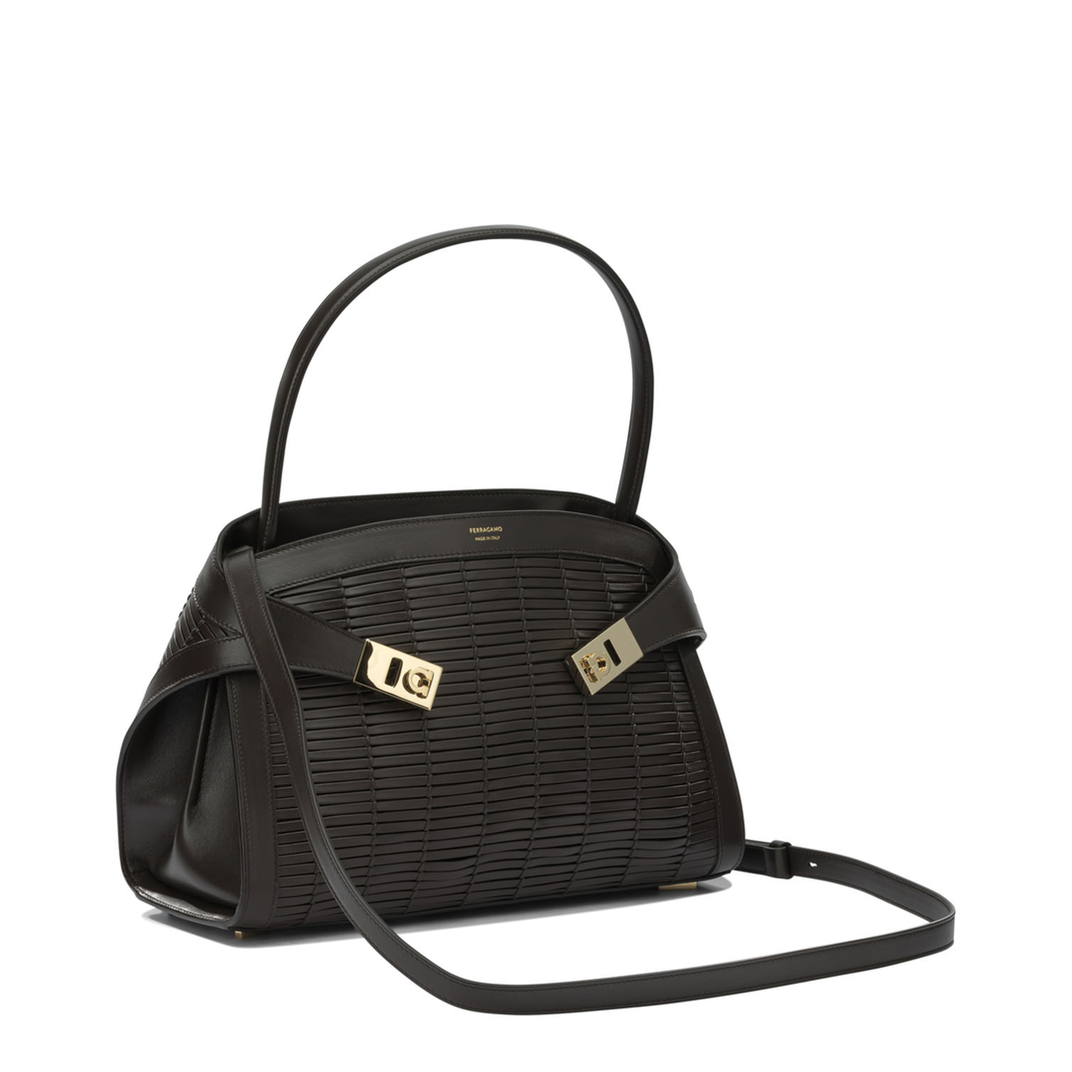 Hug Soft Medium Calfskin Shoulder Bag - Dark Brown - Image 2