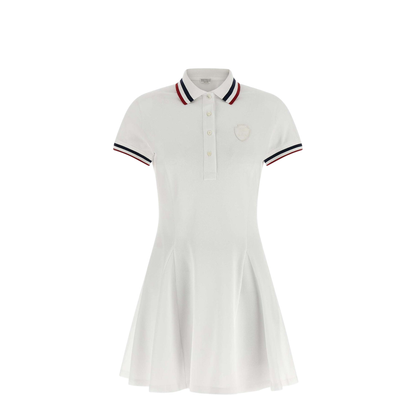 Striped Polo MIni Dress - White - Image 1