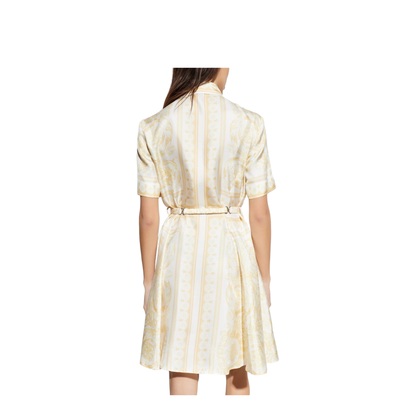 Belted Silk Dress Gold - Image 4
