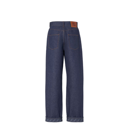 Navy Blue Wide-Leg Jeans - Image 2