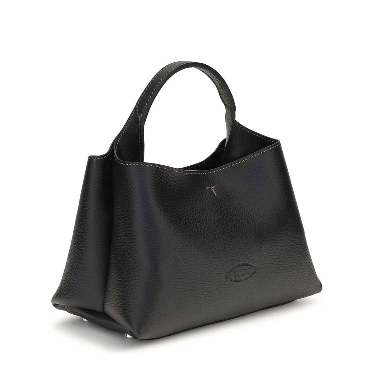 T Timeless Micro Hammered Leather Handbag - Black - Image 2