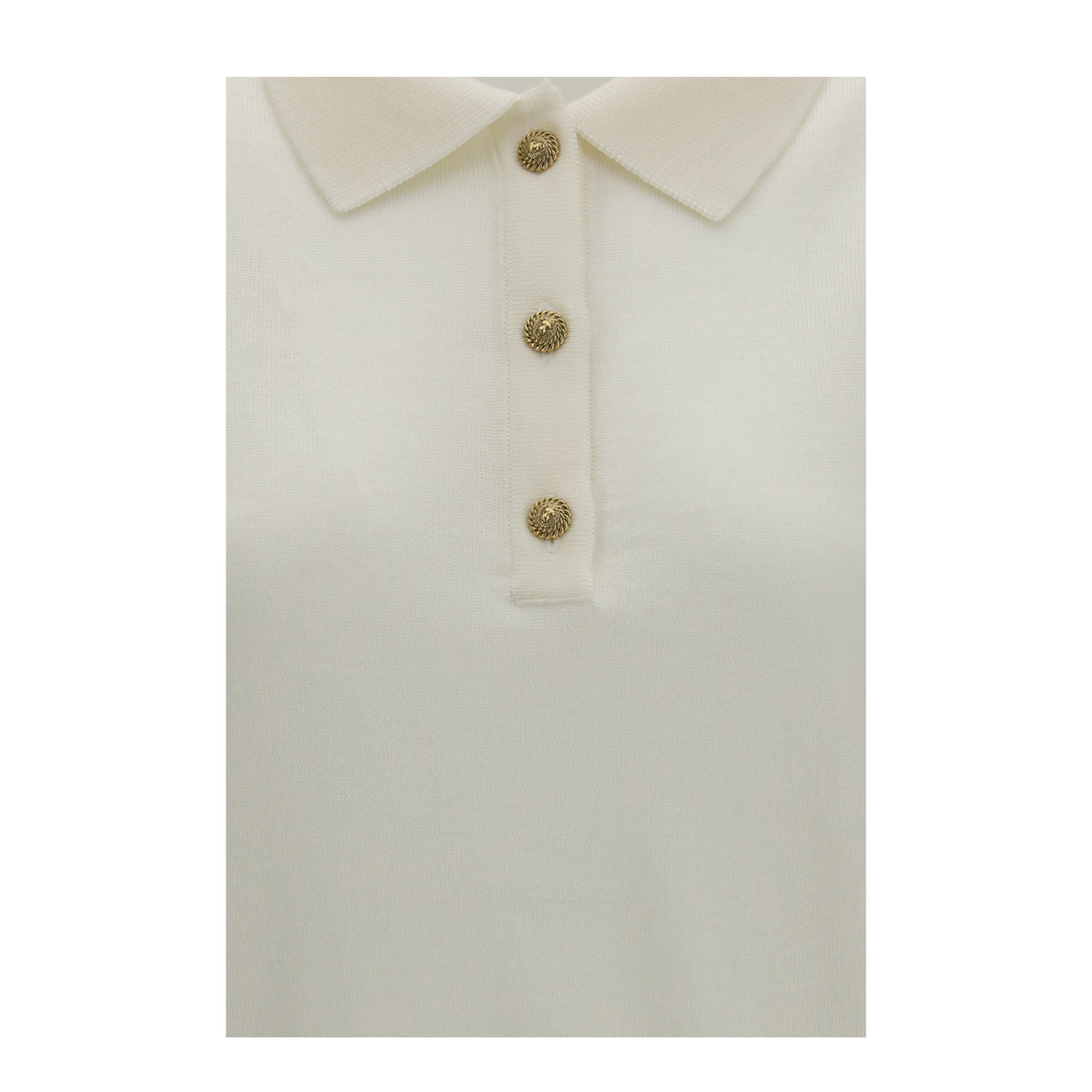 Wool Polo with Vintage Buttons - Image 3