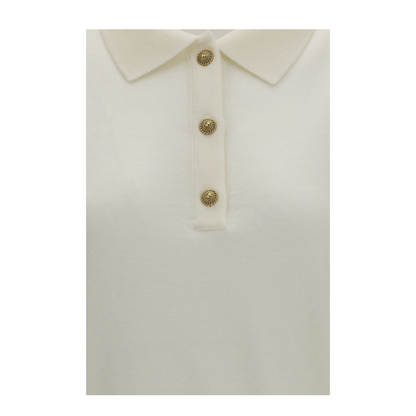 Wool Polo with Vintage Buttons - Image 3
