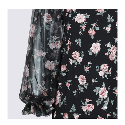 Vintage Roses-Print Charmeuse Dress - Image 7