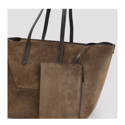 BC Duo Medium Calfskin Tote - Brown Gianduia - Image 5