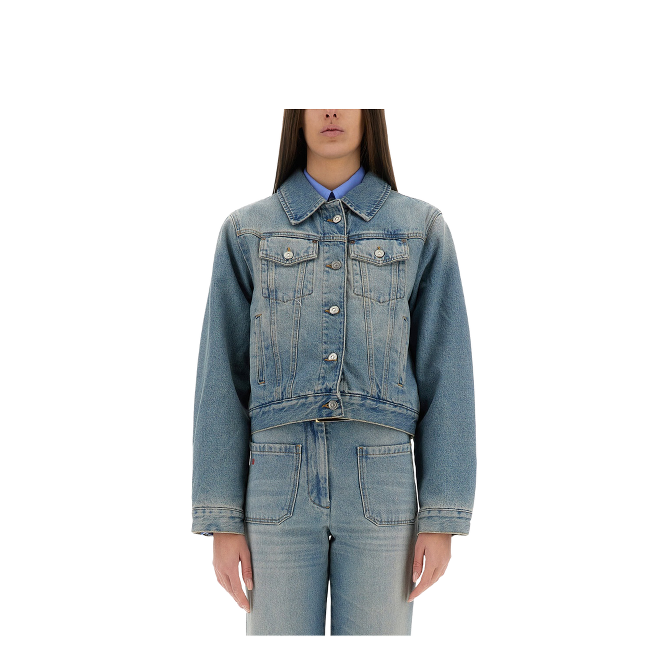 Padded Denim Jacket - Image 1