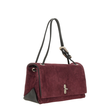 The Dual Large Leather Shoulder Bag - Red - Image 2