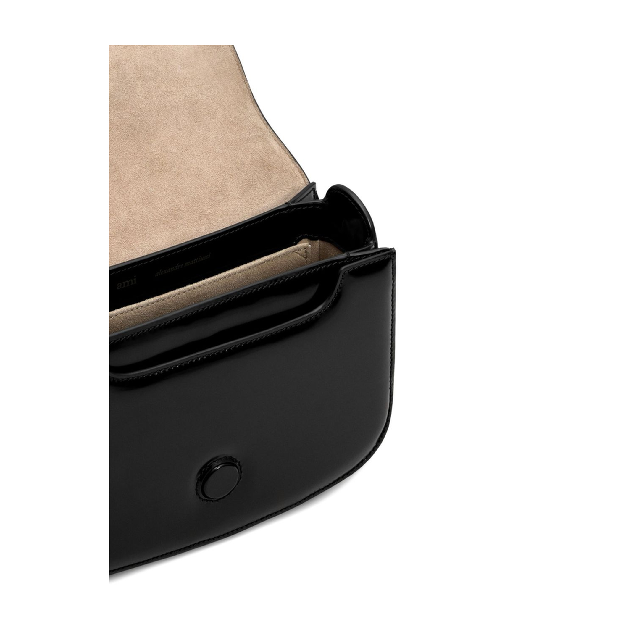 Black Glazed Leather Bag - Image 5