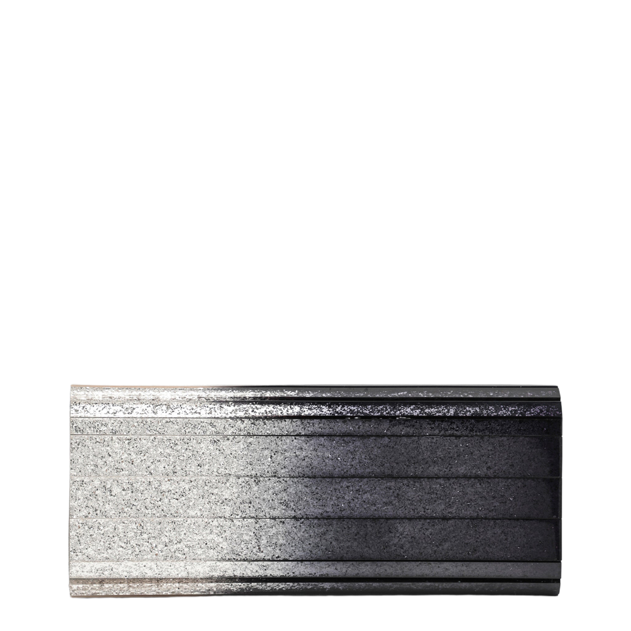 Black Champagne Sweetie Dégradé Glitter Fabric Clutch - Image 2