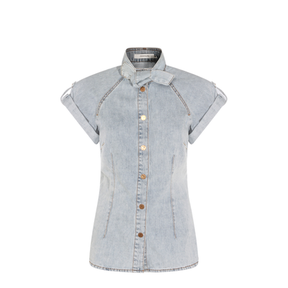 Bow-tie denim top - Image 2