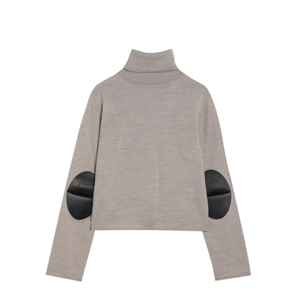 Beige Wool Blend Turtleneck Sweater - Image 2