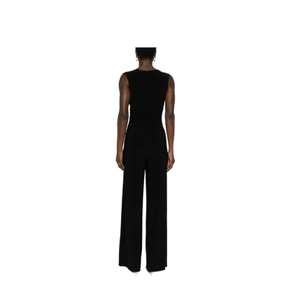Sleeveless V-Neck Shirred Waist Jumpsuit - Image 5