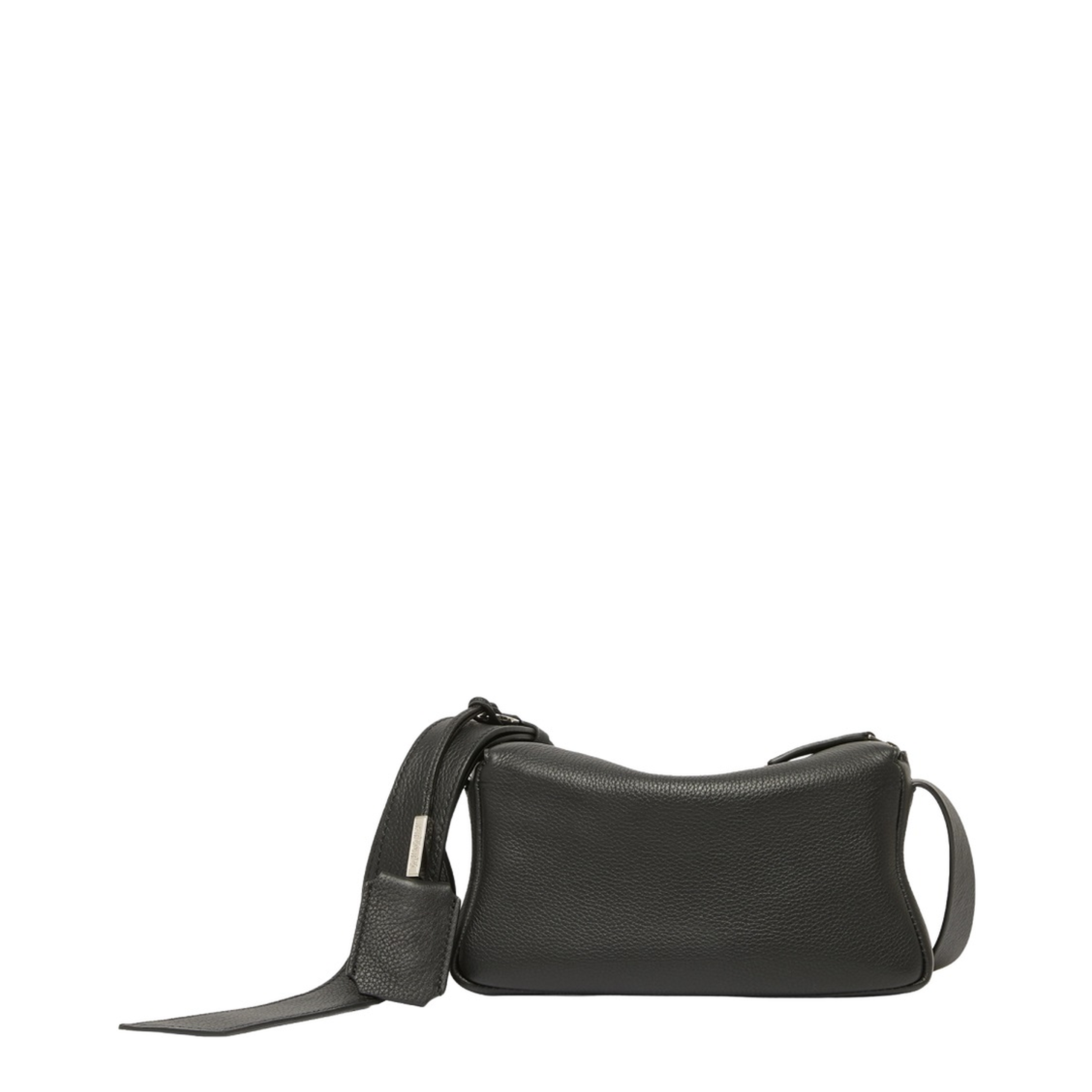 Small Calf Leather Shoulder Bag - Black - Image 2
