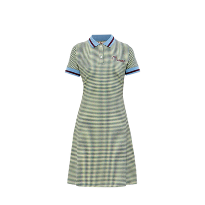 Polo-Collar Check Mini Dress - Image 1