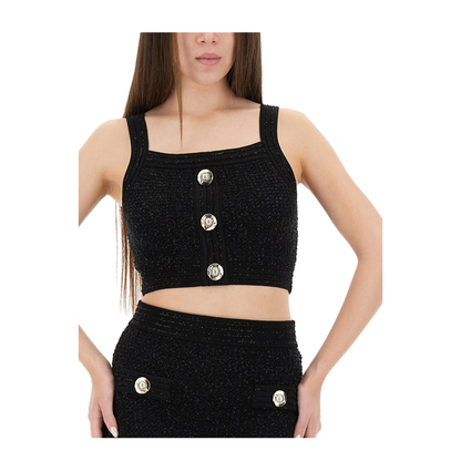 Tweed Top - Black - Image 4