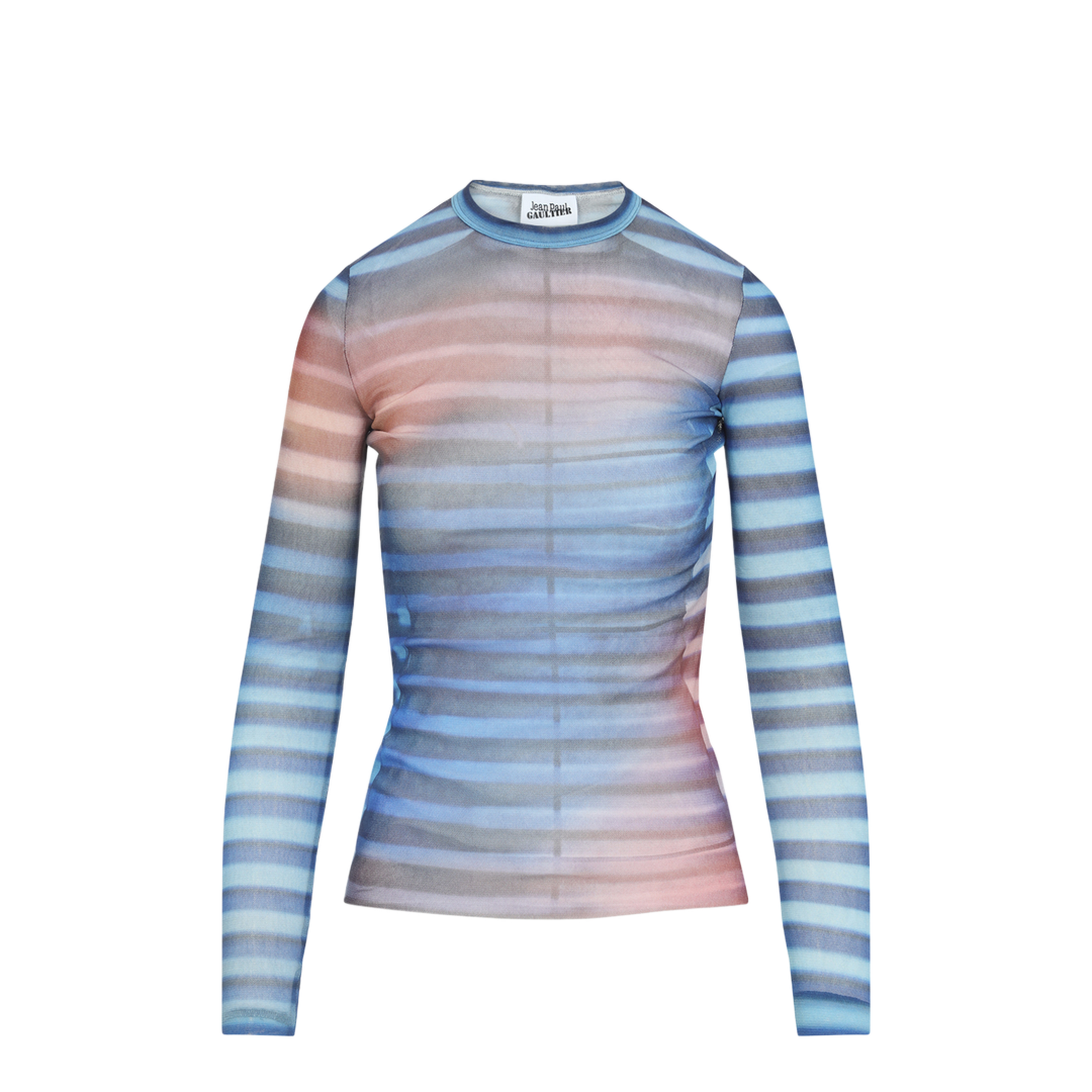 Mesh Printed Air Long Sleeves Top - Image 2