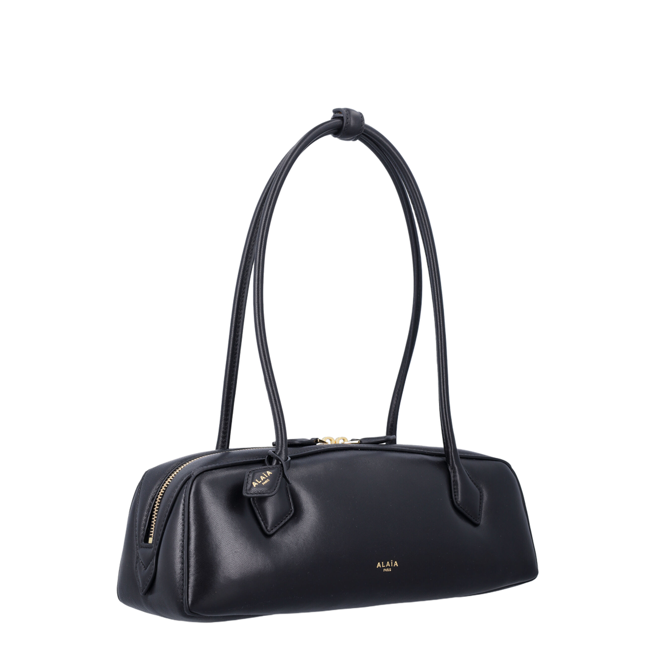 Le Teckel Medium Padded Leather Shoulder Bag - Black - Image 2