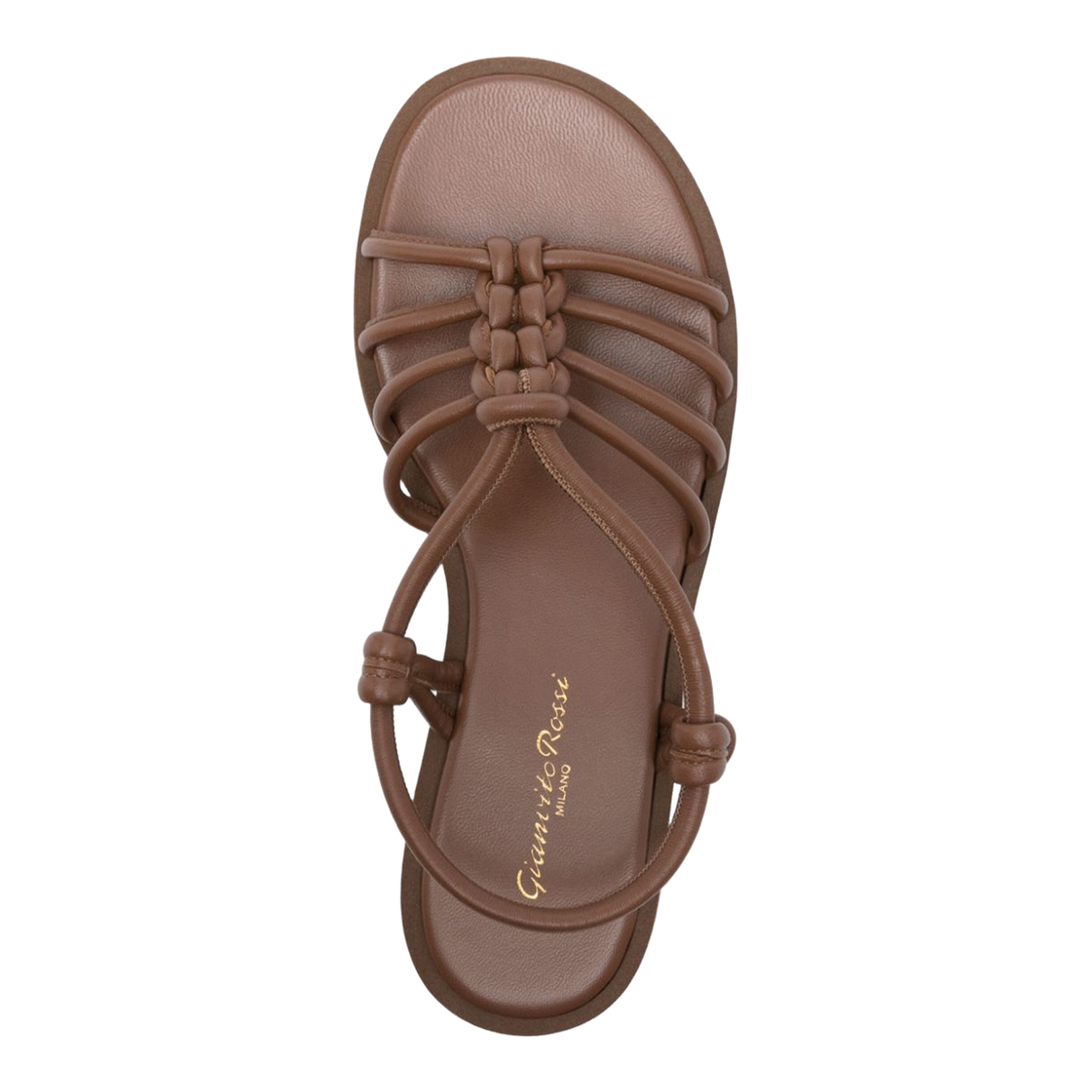 Leather Brown Slingback Sandals - Image 3