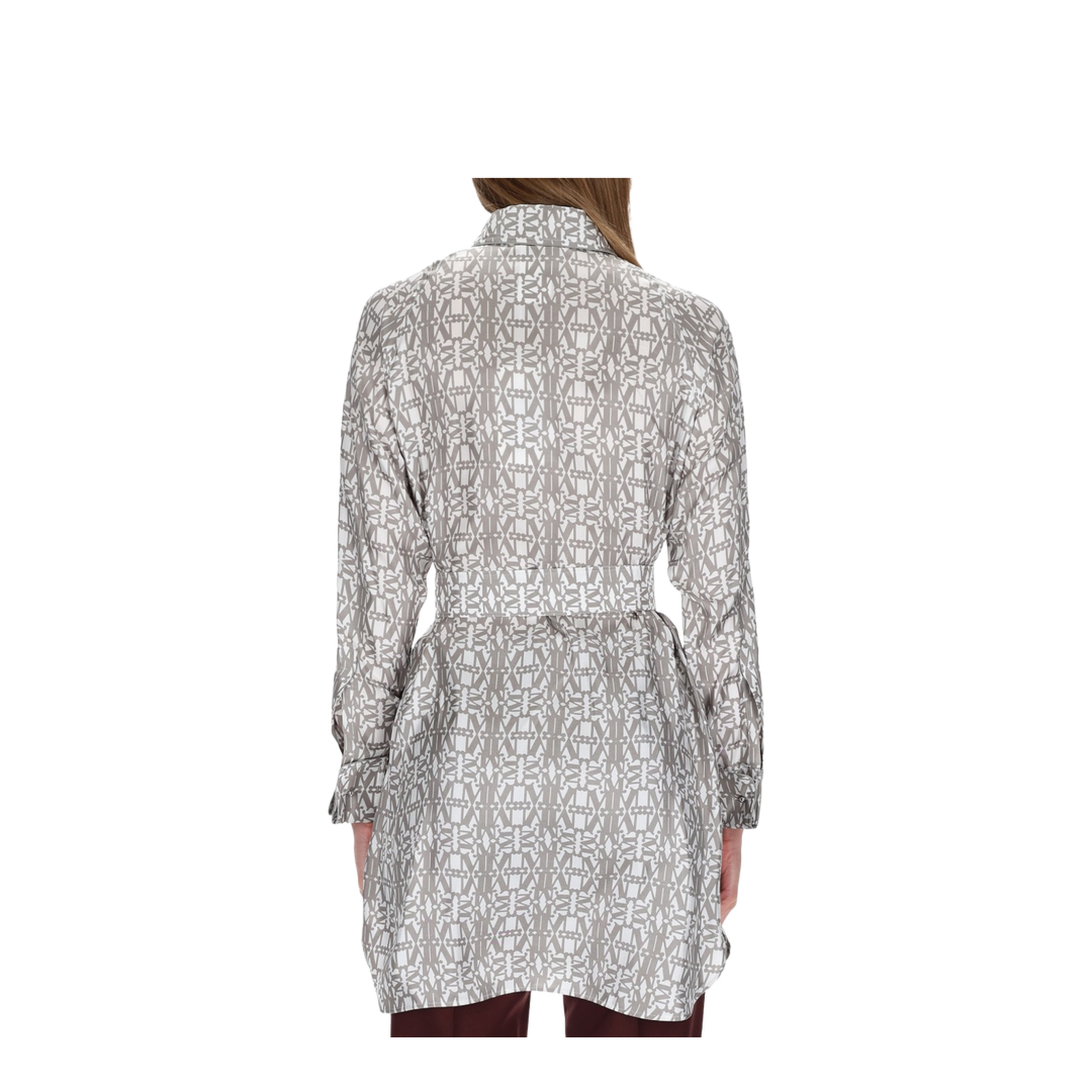 Printed Silk Chemisier Dress - Image 3