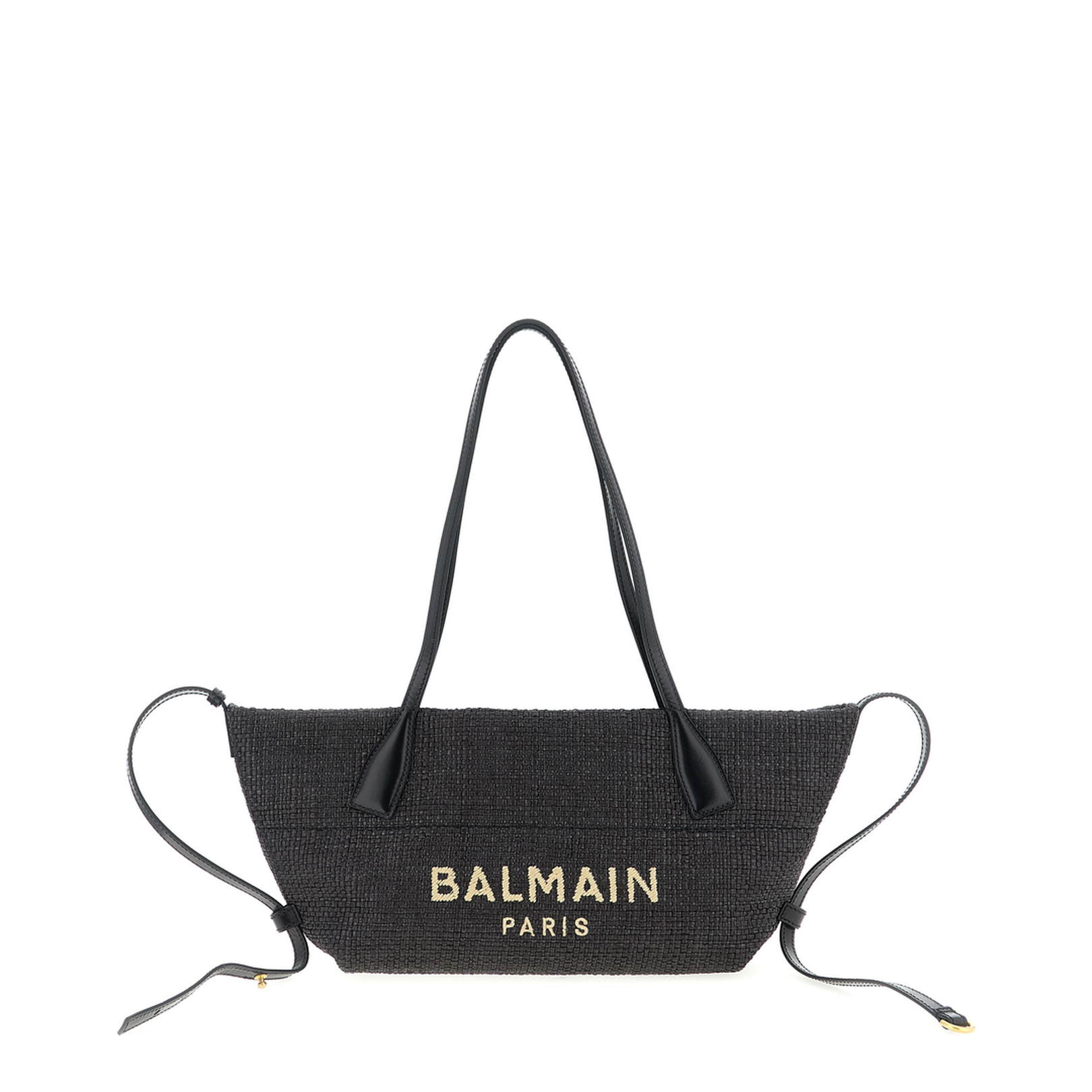 Small Track Tote Bag Raffia Black - Image 1