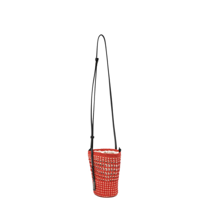Braid Pocket Iraca Palm & Calfskin Pocket Bag - Red/Natural - Image 5