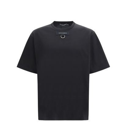 Round Neck Short Sleeve T-Shirt with D-Ring Detail - Image 1