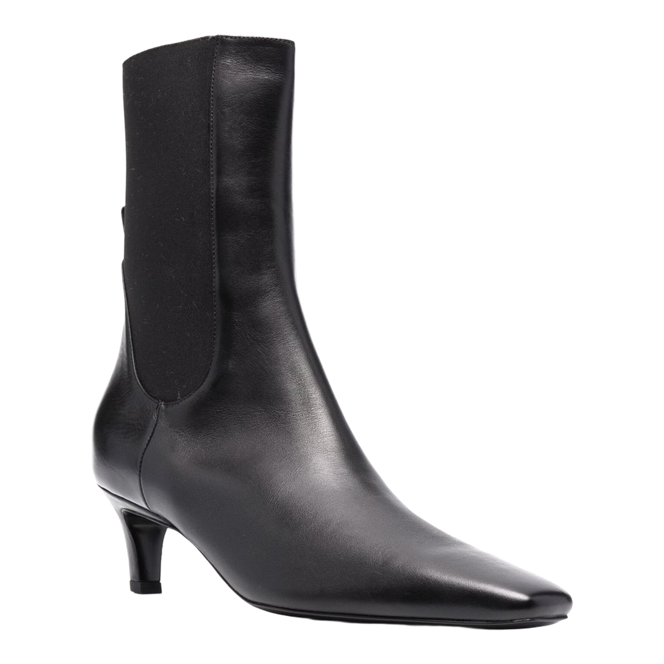 Mid Heel Leather Boots - Image 2