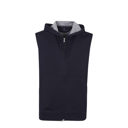 Sleeveless Sweatshirt With Zipper And Hood - Image 1