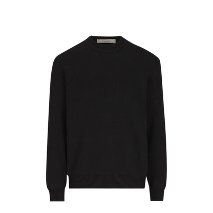 Black Ribbed Knit Sweater - Image 1