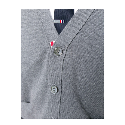 4-Bar V-Neck Cotton Cardigan - Image 5